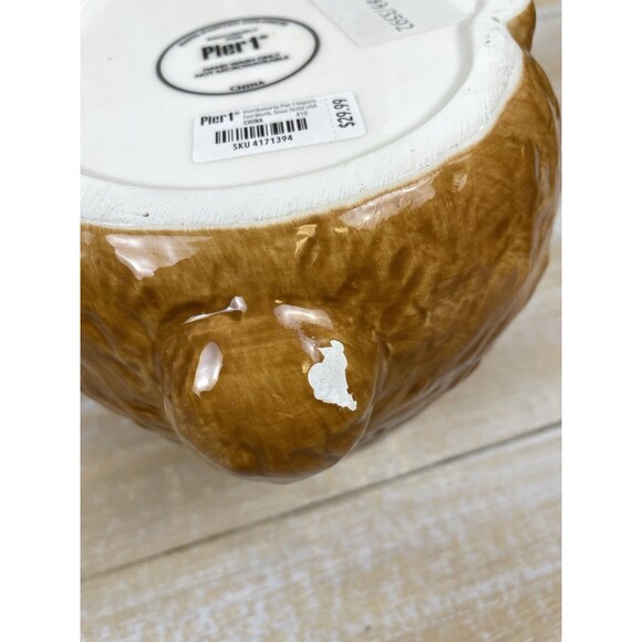 Pier 1 Bunny Rabbit Dolomite/ Ceramic Cookie Jar Canister Spring Easter READ - Picture 9 of 12